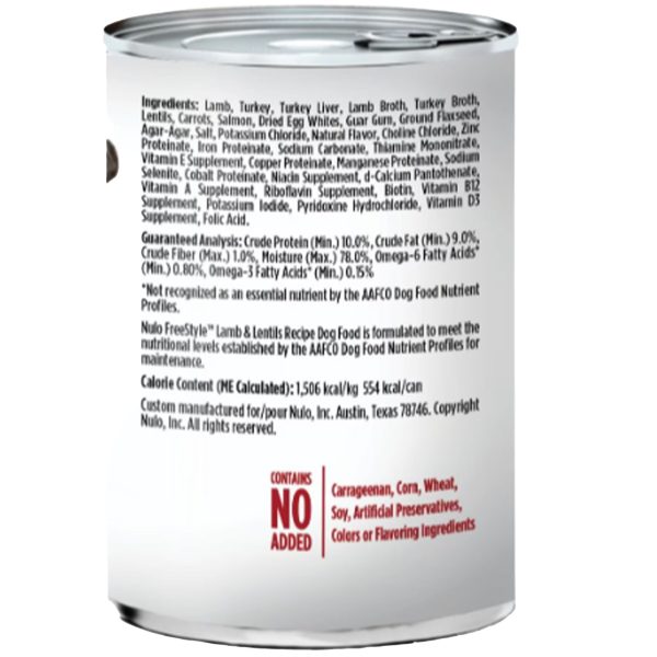 Nulo FreeStyle Lamb & Lentils Canned Dog Food For Sale