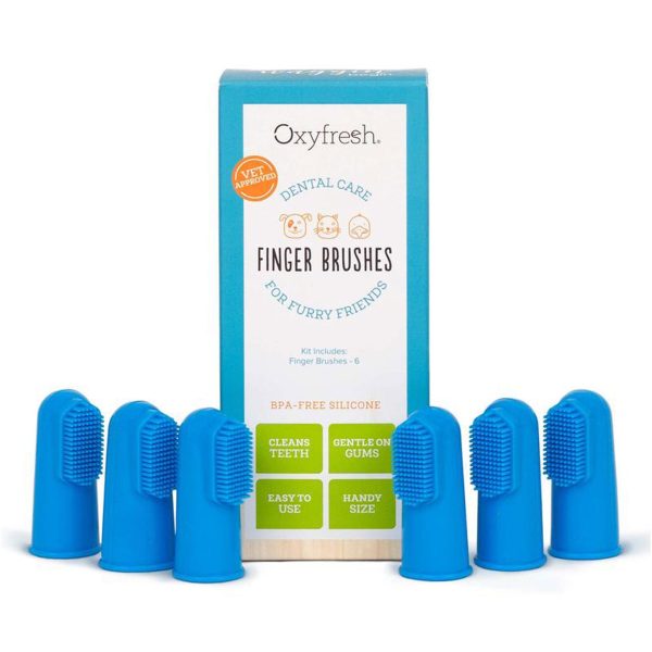 Oxyfresh Pet Finger Brush Blue - 6 pk For Sale