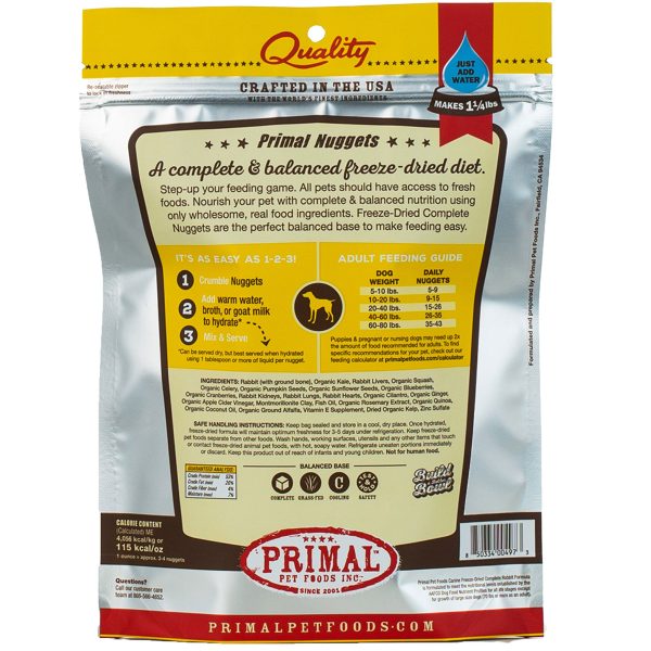 Primal Freeze-Dried Rabbit Formula Dog Food - 5.5oz Supply