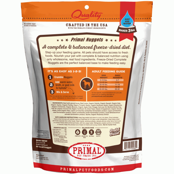 Primal Freeze-Dried Beef Formula Dog Food Discount