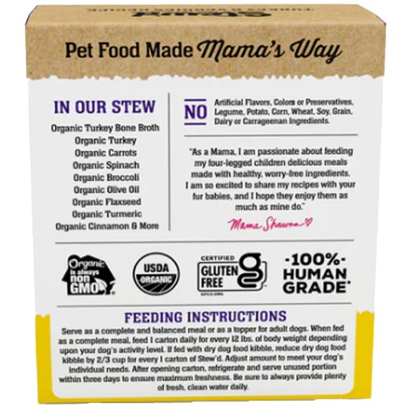 Mama Shawna Organic Stew d Dog Turkey & Veggies 11 oz Online