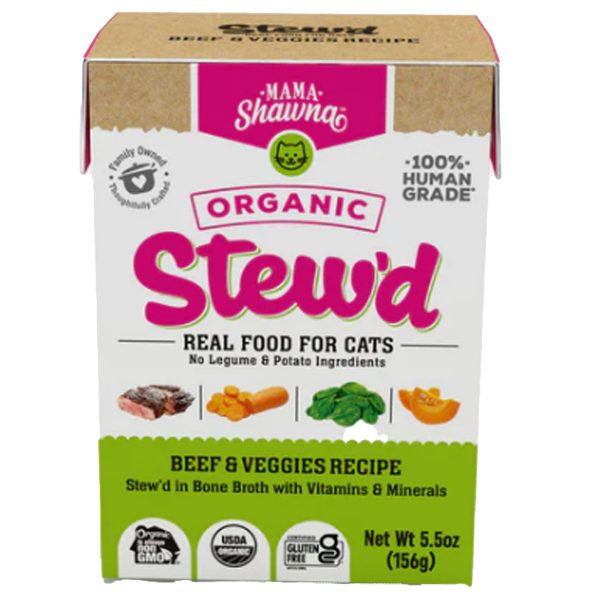 Mama Shawna Organic Stew d Cat Beef & Veggies 5.5 oz Online now