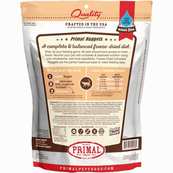 Primal Freeze-Dried Pork Formula Cat Food - 14oz Hot on Sale