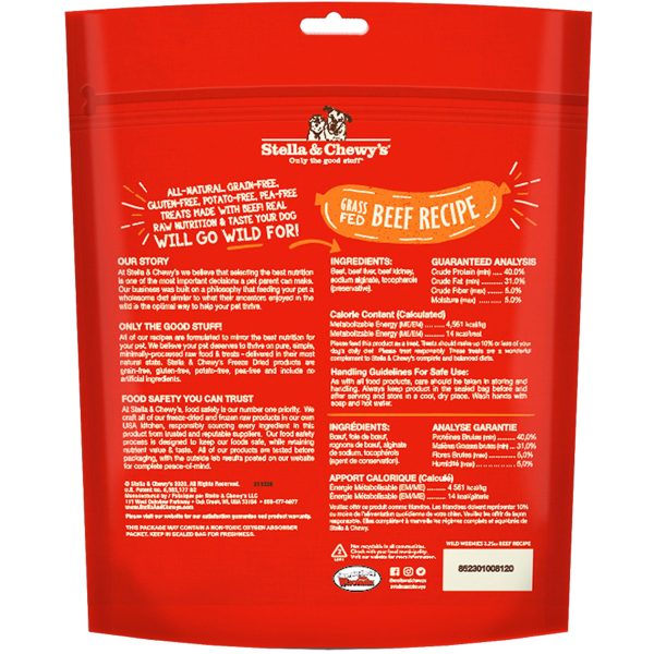 Stella & Chewy s Grass-Fed Beef Wild Weenies Dog Treats - 3.25oz For Discount