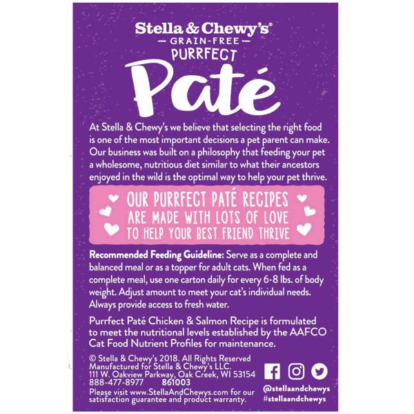 Stella & Chewy s Purrfect Pate Chicken & Salmon Recipe Wet Cat Food - 5.5oz Discount