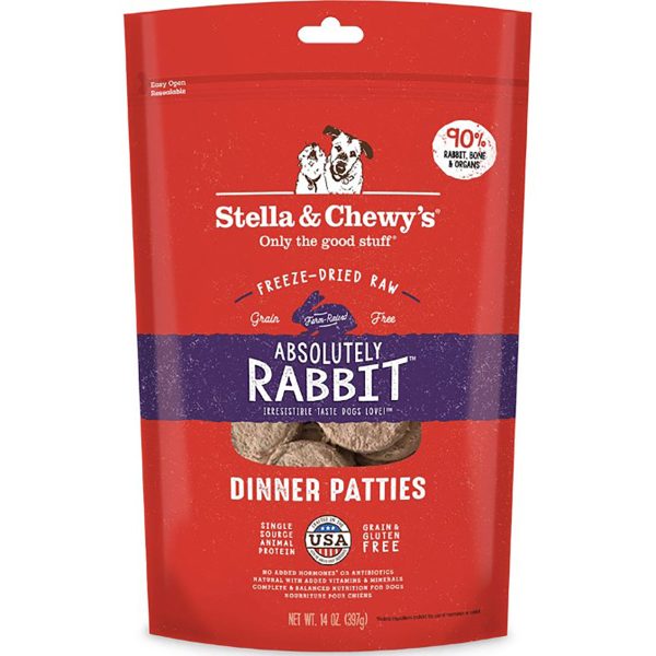 Stella & Chewy s Raw Rabbit Freeze-Dried Dinner Patties Dog Food - 14oz Online Sale