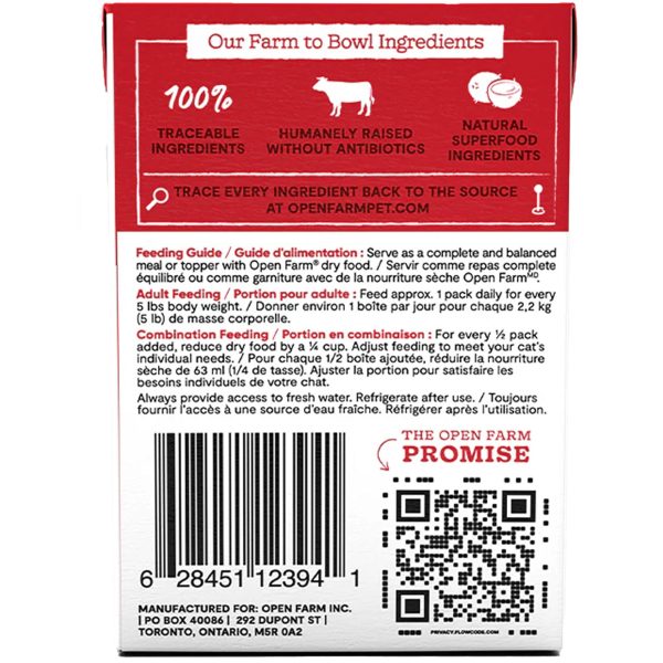 Open Farm Rustic Blend Grass-Fed Beef Canned Cat Food - 5.5oz Fashion