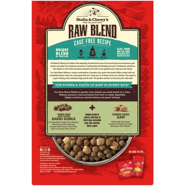 Stella & Chewy s Cage-Free Recipe Raw Blend Baked Dog Kibble Supply