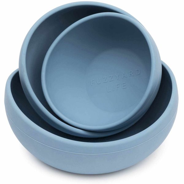 Fuzzyard Silicone Dog Bowl - Blue Supply