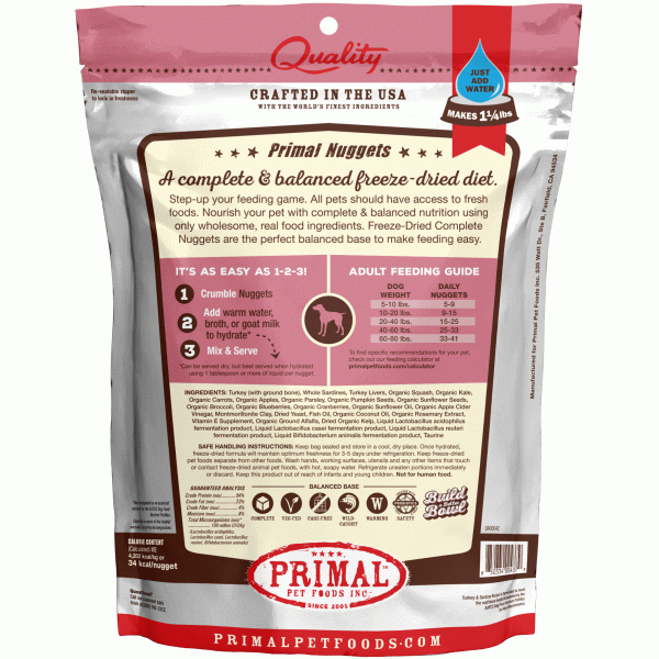 Primal Freeze-Dried Turkey & Sardine Formula Dog Food For Cheap