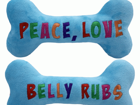 Lulubelles Holiday Power Plush Peace, Love and Belly Rubs - Dog Toy For Cheap