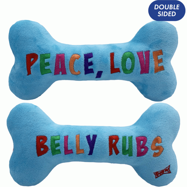 Lulubelles Holiday Power Plush Peace, Love and Belly Rubs - Dog Toy For Cheap