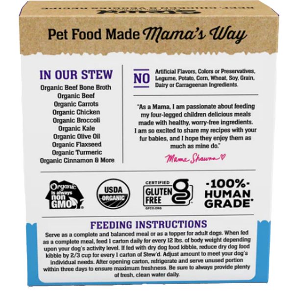 Mama Shawna Organic Stew d Dog Beef, Chicken, & Veggies 11 oz For Discount