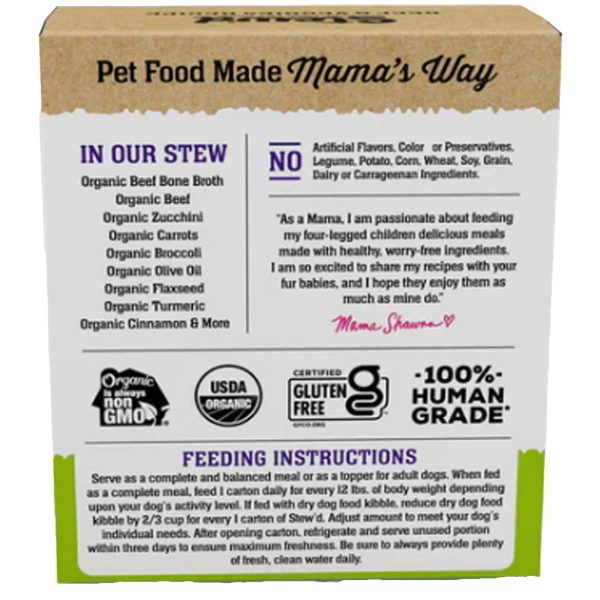 Mama Shawna Organic Stew d Dog Beef & Veggies 11 oz Online Sale